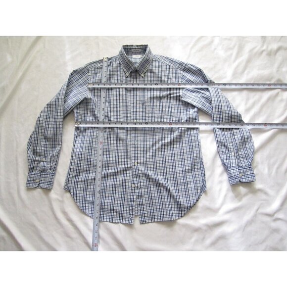 Men's J Crew 80's 2 Ply Cotton Button Up Long Sleeve Shirt Sz M 15-15.5 (MT230) - Picture 3 of 7